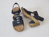 Rieker Damen Sandaletten Sandalen Plateau dunkelblau Gr. 38 blau Nordrhein-Westfalen - Roetgen Vorschau