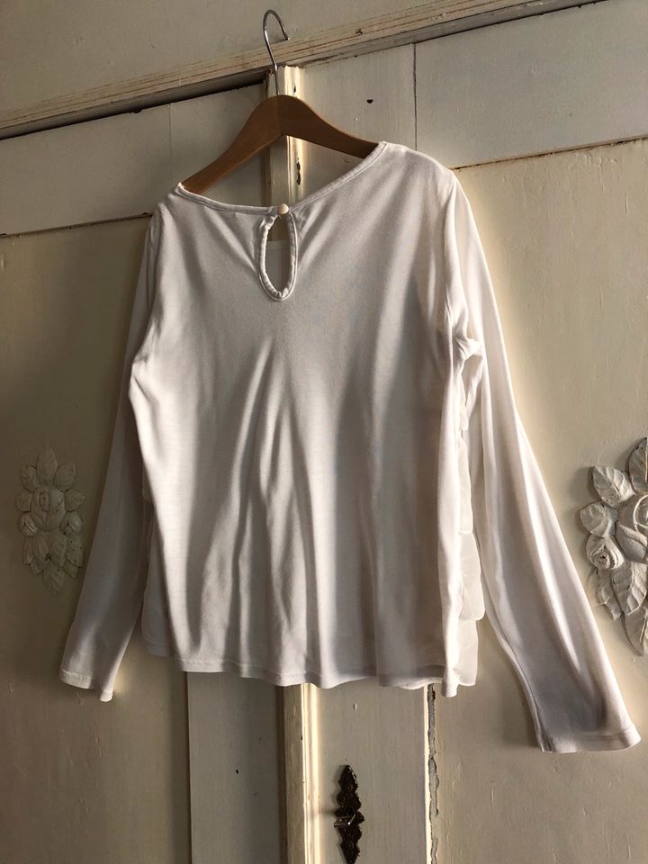 Gr. 140/146 H&M Longsleeve Volant weiß Hochzeit Sommerfest edel in Berlin