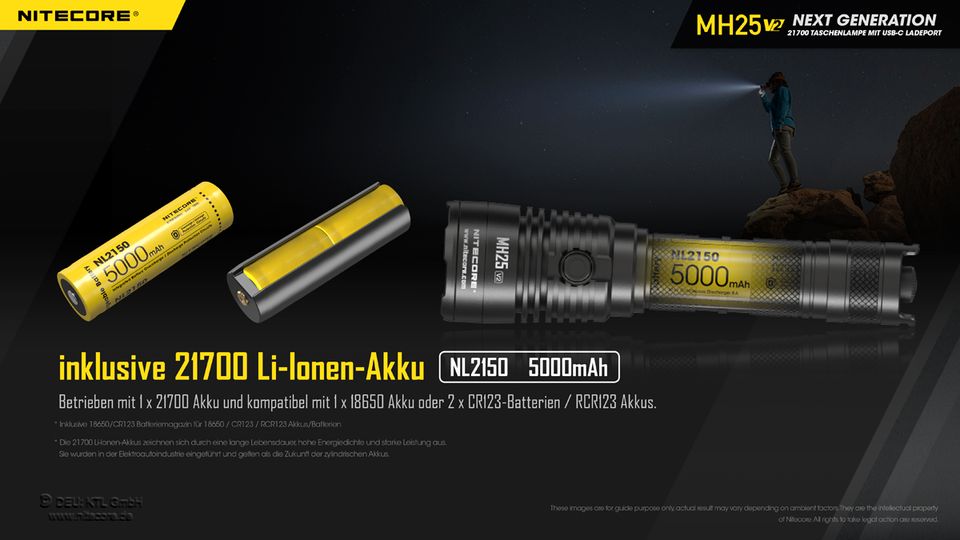 Nitecore MH25V2 LED Taschenlampe Jagd Set Farbfilter in Bischoffen