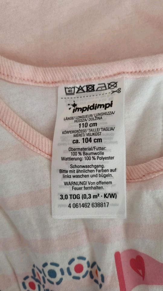 Kinder Schlafsack rosa 110cm 3 TOG in Neuss