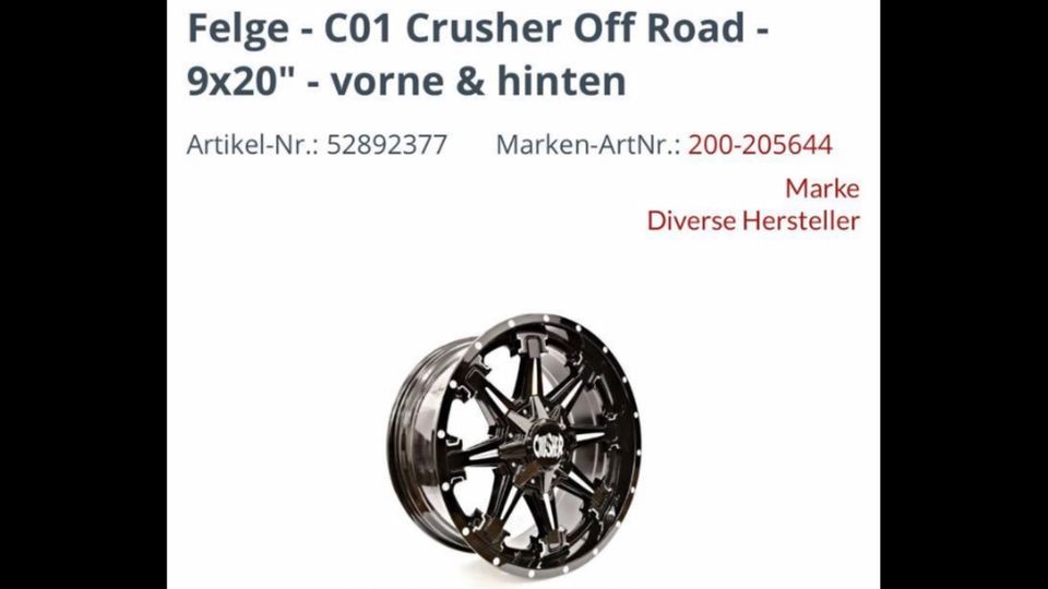 1x Dodge RAM Crusher - 5 Loch 20 Zoll Felge in München