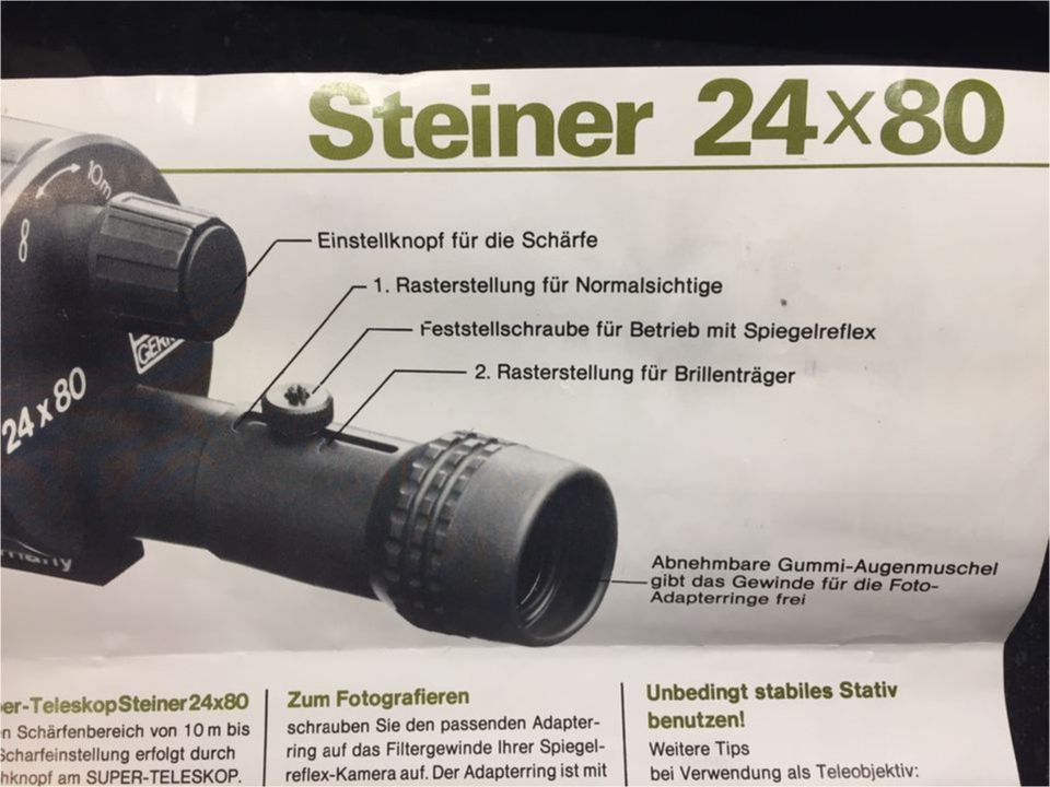 Steiner 24x80 Super-Teleskop in OVP TOPP-Zustand (Steiner-Optik) in Sprockhövel