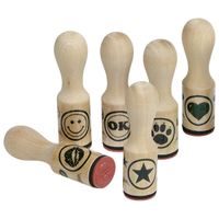 6 Holz - Stempel Herz Smilie Stern OK Kuss Holzstempel goki neu Nordrhein-Westfalen - Pulheim Vorschau