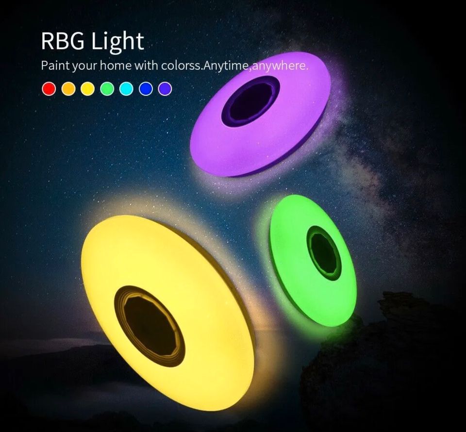 RGB LED Deckenlampe Deckenleuchte Lampe Bluetooth Fernbedienung in Bebra