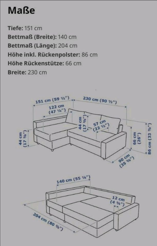 Eckbettsofa mit Bettkasten (Ikea, Friheten) in Kahl am Main