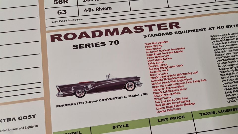 1958 Buick Showroom Poster / Special Century Limited Roadmaster in Besigheim