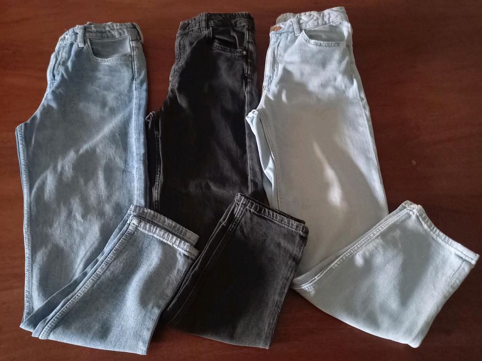 H&M 3-Set Jeanshose Relaxed-Mom-Jeans Gr.140 Top Zustand in Ludwigshafen