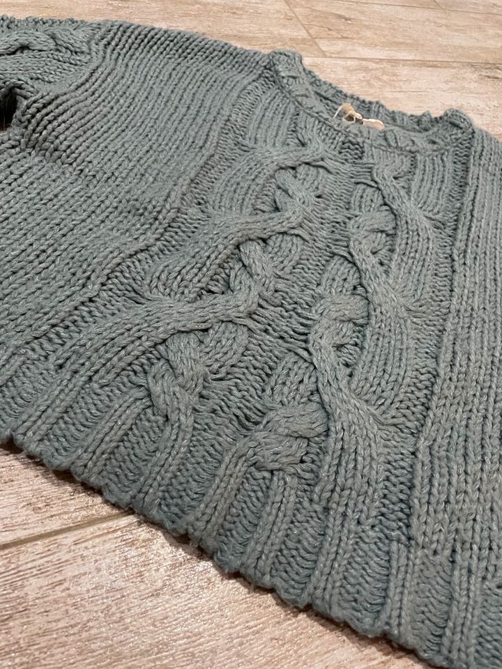 H&m strickpullover Pullover strick türkis grün blau Zopfmuster in Vestenbergsgreuth