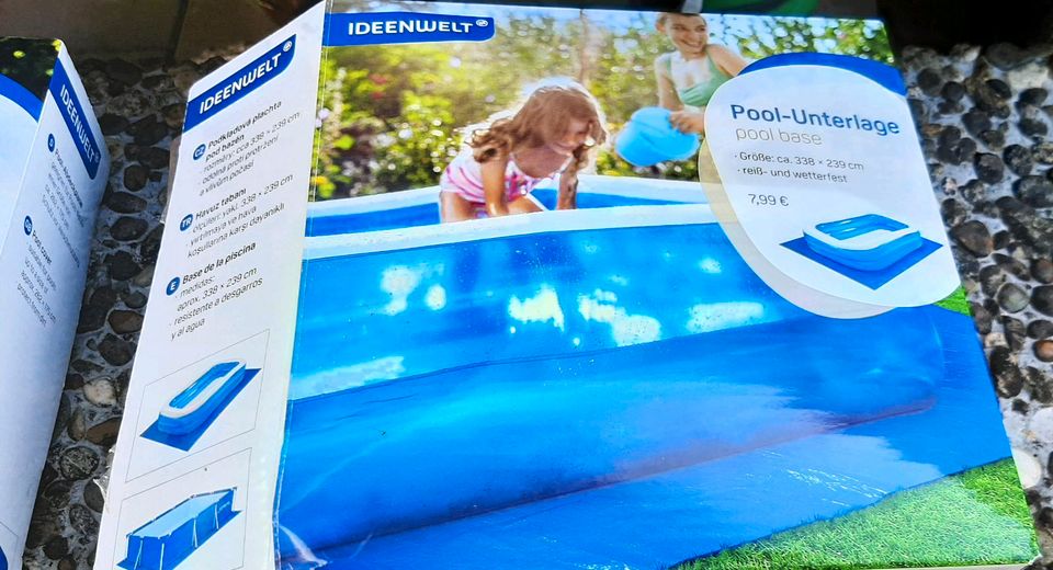 Familien-Pool mit Abdeckung und Bodenschutz,blau. in Heusweiler