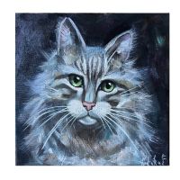 Ölgemälde «Sibirische Katze» 30x30cm - Unikat - handgemalt Baden-Württemberg - Holzgerlingen Vorschau