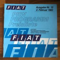 Fiat Preisliste Programm Nr.15 Februar 1983 Hessen - Kassel Vorschau