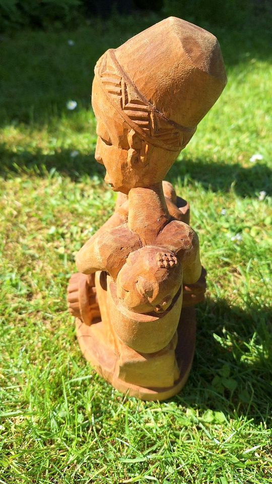 Afrika Figur Frau mit Kind Deko Holz Handarbeit in Worbis