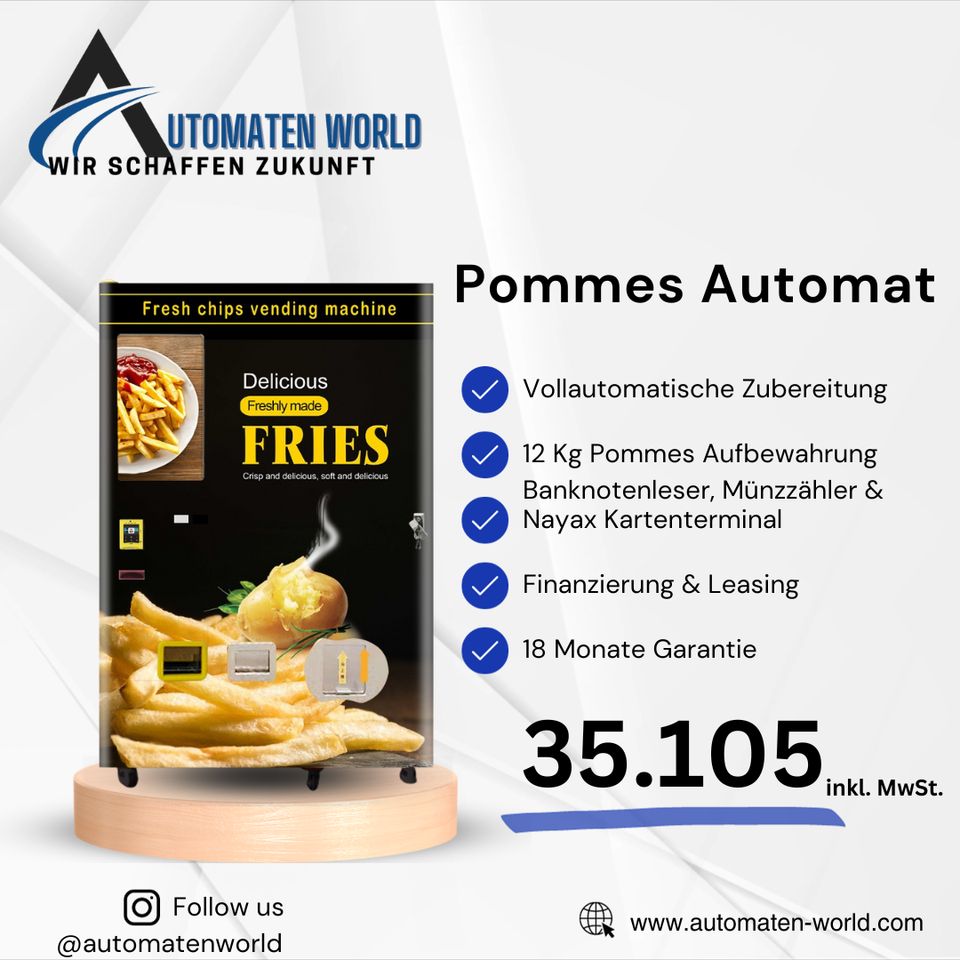 Pommes Automat Verkaufsautomat Automat + 18 Monate Garantie in Untermünkheim