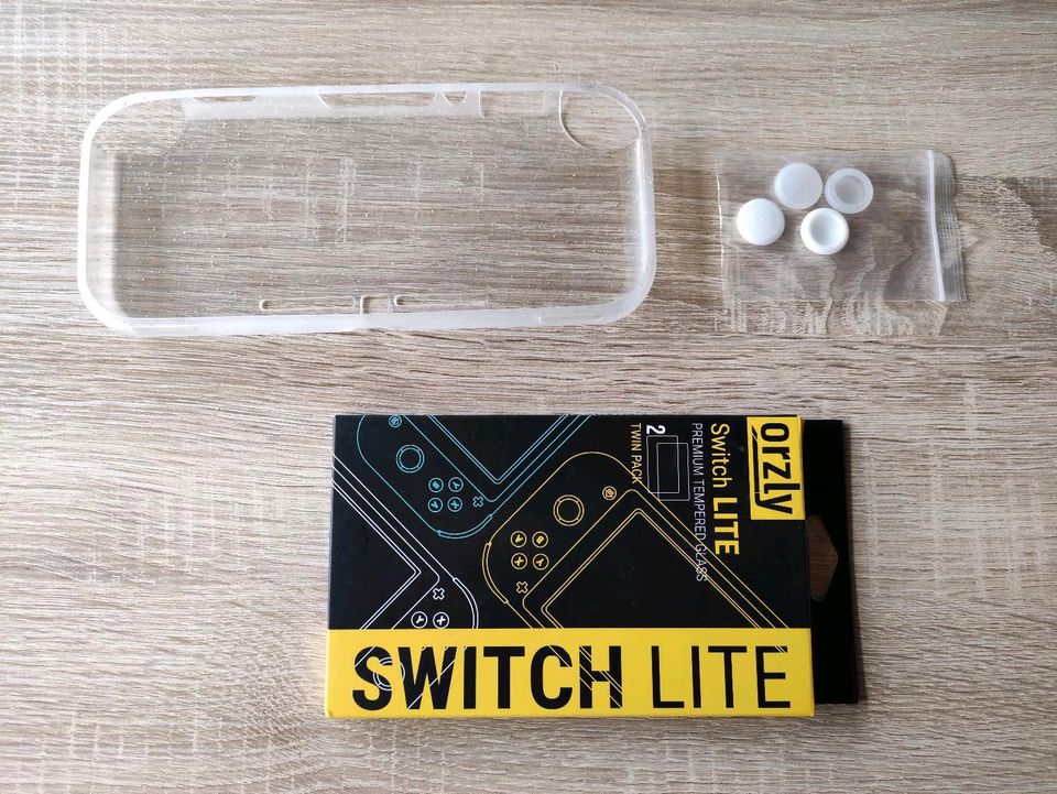 Nintendo Switch Lite ★ Case ★ transparent Glitzer + Schutzglas in Schönwald Oberfr.