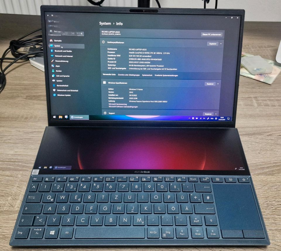 Laptop Asus Zenbook Duo UX481FA in Vilshofen an der Donau