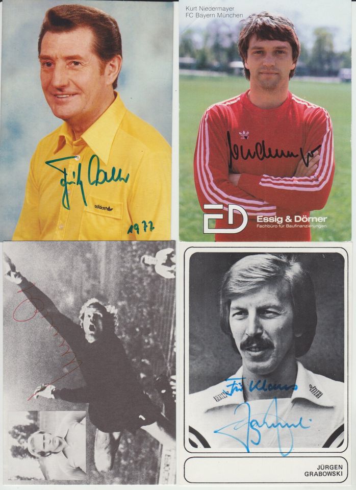 Autogrammkarten ehemaliger Fußballbundesligaspieler mit Autogramm in Frankfurt am Main