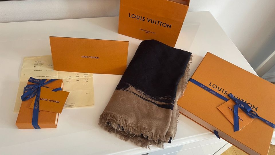 Louis Vuitton Artsy Schal dunkelblau Full Set  Tuch in Saarbrücken