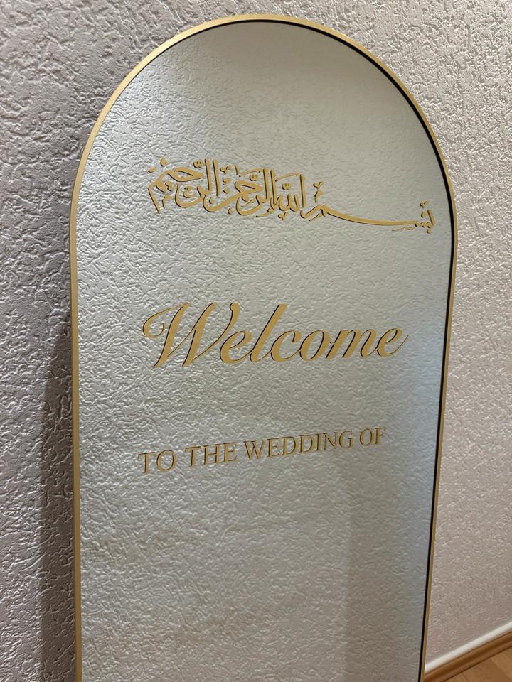 Verleih, Empfangsschild, Willkommensspiegel, Verlobung, Hochzeit in Essen