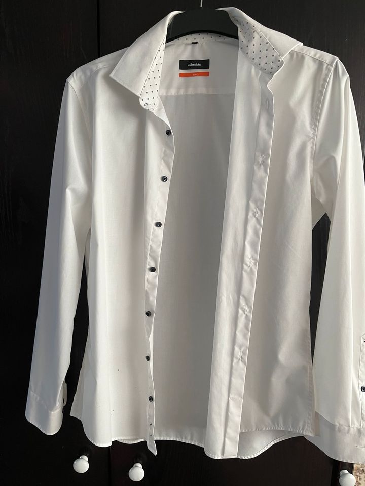 Seidenstricker Hemd Weiß elegant Größe L/42 für Männer in Bad Salzuflen