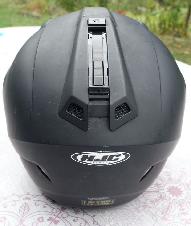 Motorradhelm HJC schwarz Gr. M in Oberrot