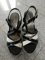 Graceland Sandalen / Pumps schwarz weiß silber Gr.40 Baden-Württemberg - Leonberg Vorschau