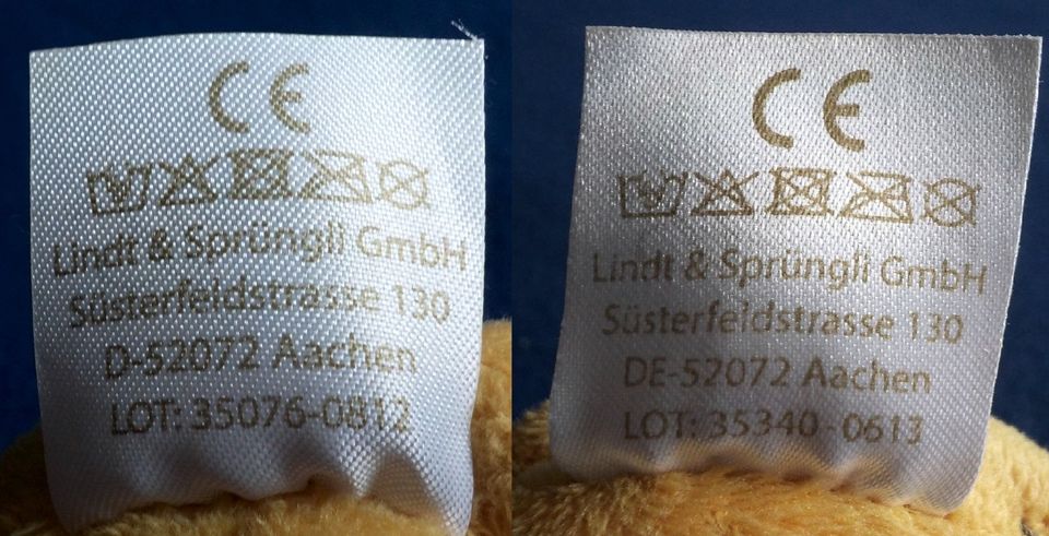 2 LINDT Plüschhasen Kuscheltiere 12 cm + 10 cm mit Glöckchen in Hanau