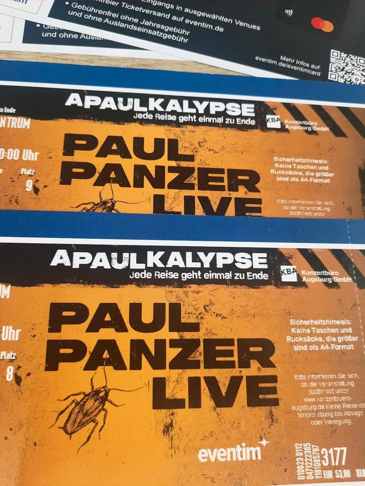 2× PAUL PANZER TICKETS ROSENHEIM SAMSTAG AM 1 MÄRZ 2025 in Voerde (Niederrhein)