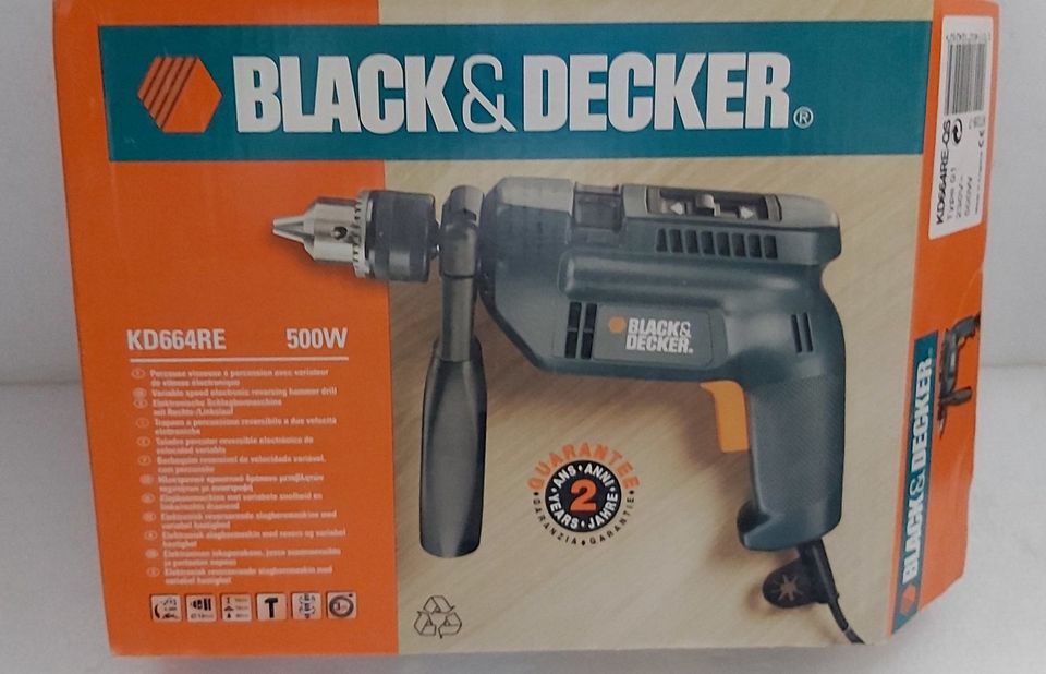 Schlagbohrmaschine Black & Decker, KD664RE, 500 Watt in Simbach