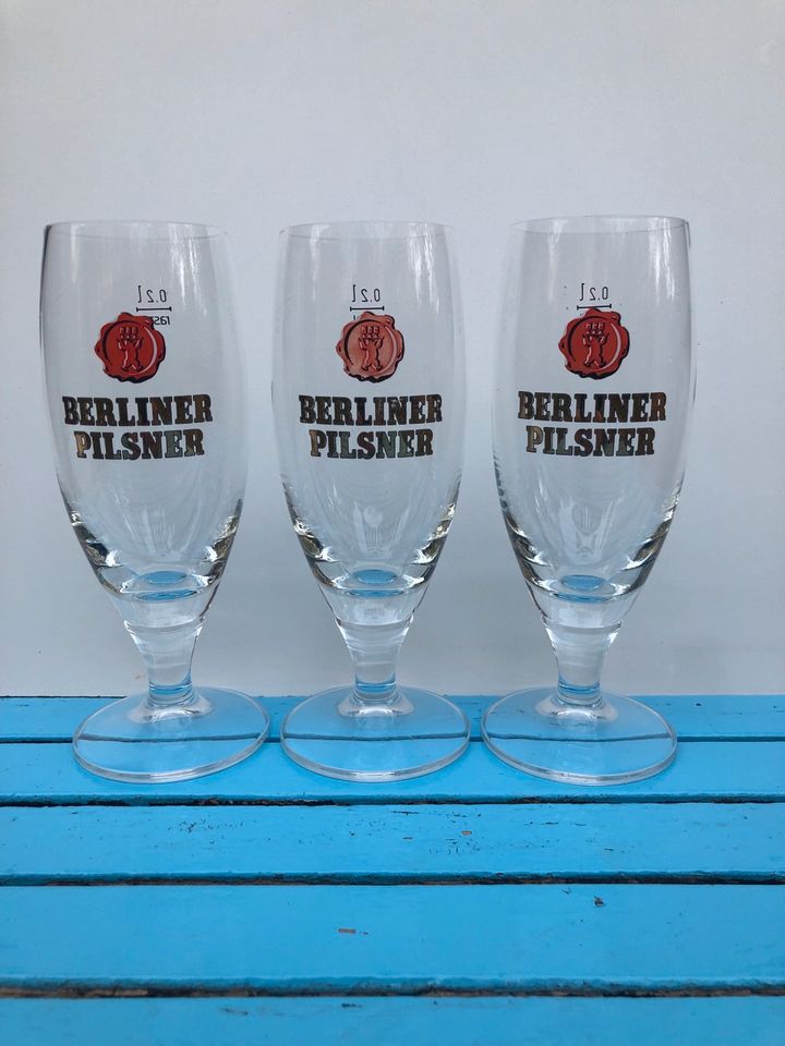 3 x Berliner Pilsner Glas • Bierglas • Biertulpe • Vintage in Berlin