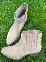 Stiefeletten Gr 38 cowboy Schuhe Boots Wildleder Optik beige Bremen - Vegesack Vorschau