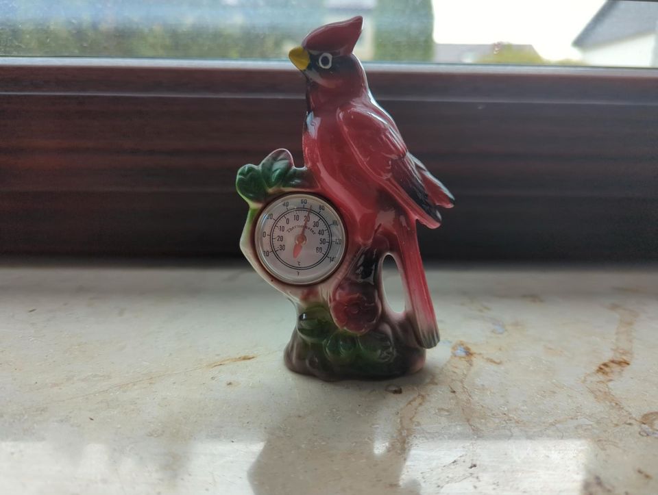 Porzellan Vogel Paar mit Thermometer Vintage in München