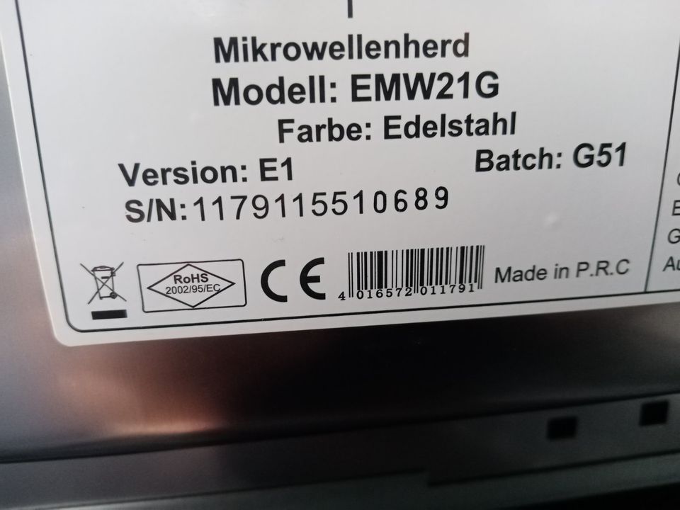 Exquisit EMW 21 G Einbau-Kombi-Mikrowelle edelstahl Gebraucht in Aachen