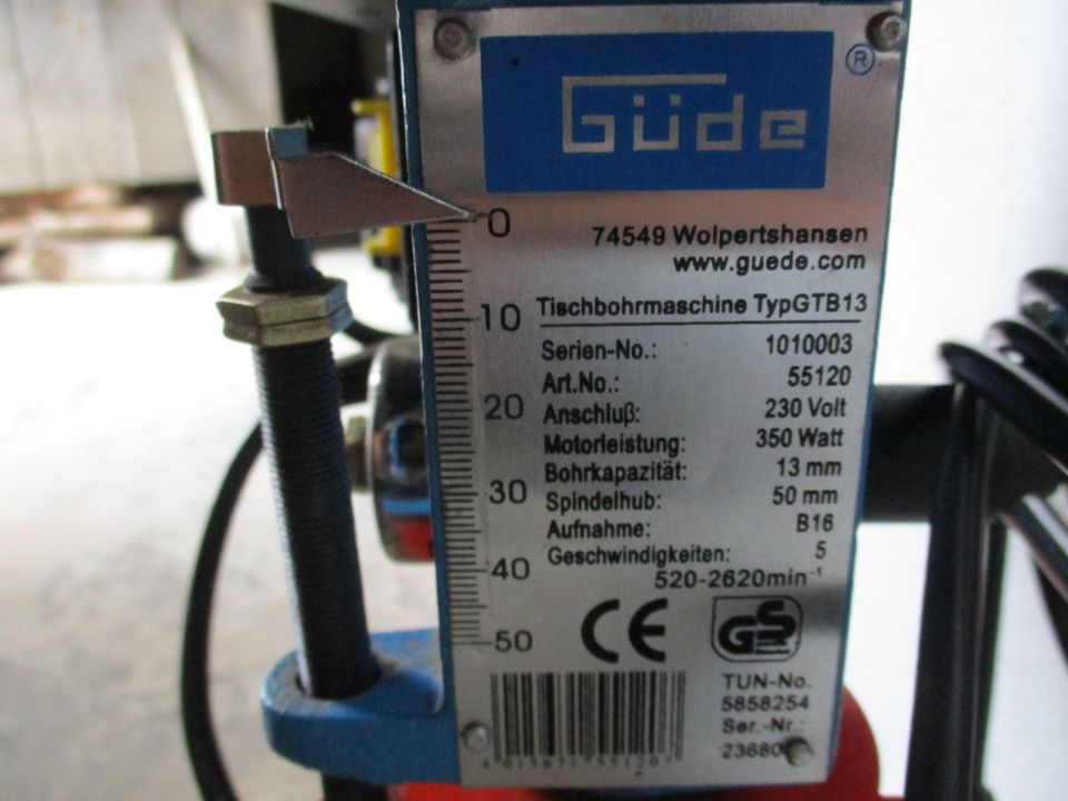 Tischbohrmaschine von Güte GTB13 mit Schnellspannfutter in Bad Schönborn