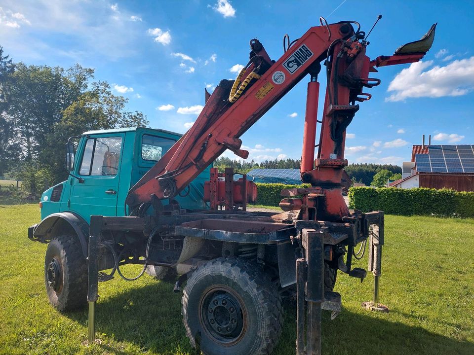 Hiab Kran Unimog Ladekran Rückewagen 425 435 kein Palfinger Atlas in Augsburg