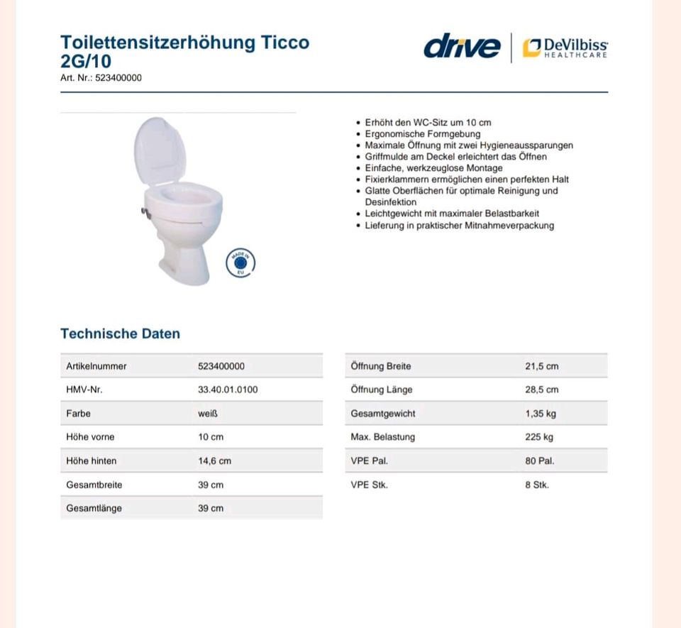 Toilettensitzerhöhung in Bad Schönborn