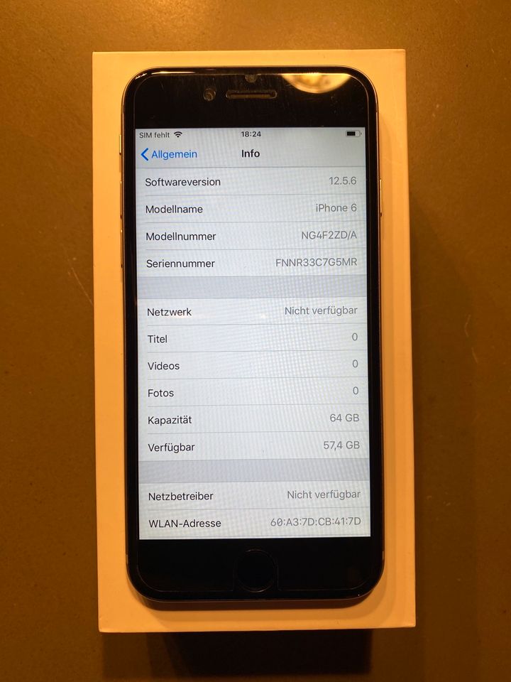 iPhone 6 - 64 GB - spacegrey - top Zustand! in Tappenbeck