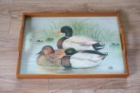 Serviertablett Retro Sammler Tablett Holz Glas Keramik Enten 1970 Nordrhein-Westfalen - Königswinter Vorschau