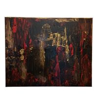 Wandbild, 50x40cm, abstrakte Kunst, schwarz, rot, gold Nordrhein-Westfalen - Witten Vorschau