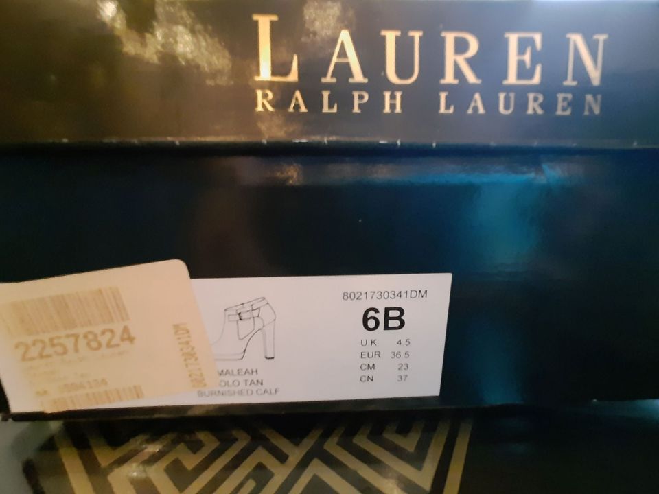 Ralph Lauren Stiefeletten Kalbs Leder cognac braun Gr. 36 Neu! in Erding