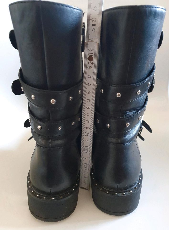 Designerboots stiefelett Biker Boots Plateau Leder Bruno Premi 39 in Düsseldorf