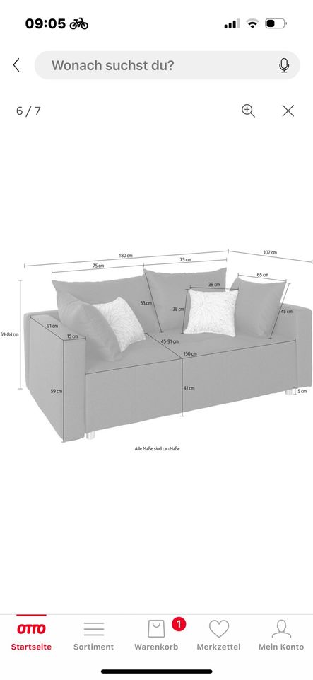 2 Couch Betten Farbe grau in Leipzig