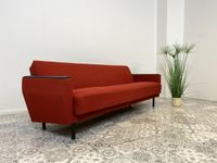 WMK Kultiges und gut erhaltenes rotes Retro Sofa mit praktischer Schlaffunktion und Bettwäschefach # Sofa Couch Schlafsofa Schlafcouch Klappsofa Klappcouch Daybed 3er 3-Sitzer Vintage Mid-Century DDR Friedrichshain-Kreuzberg - Friedrichshain Vorschau