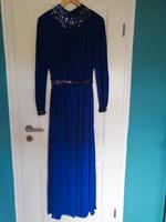 Tiefviolettes Abendkleid, 70er Retro, Langarm, Pailletten Hessen - Ottrau Vorschau