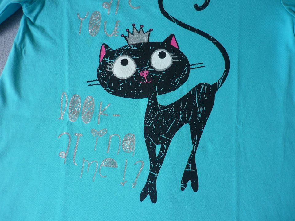 Topolino Katze Shirt/ Langarmshirt Tunika Oberteil Longsleeve 128 in Mülheim (Ruhr)