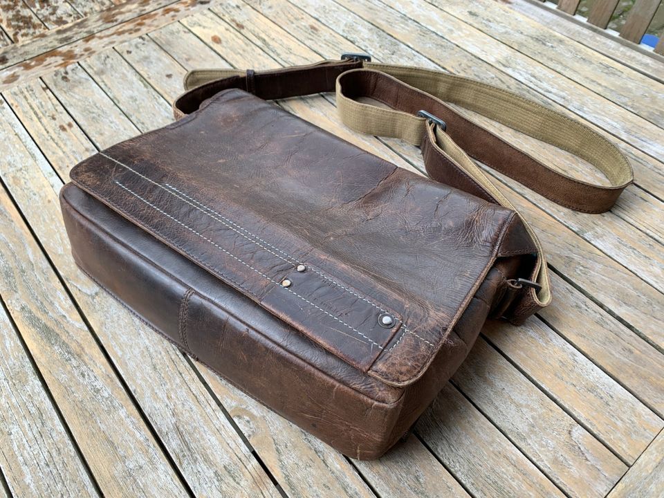 Aunts & Uncles Hunter Bob Postbag Vintage Ledertasche Handtasche in Velen