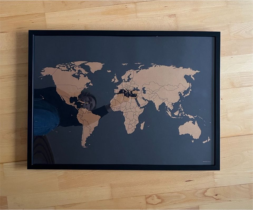 Bild Weltkarte mit Rahmen (RIBBA) 50x70 in München
