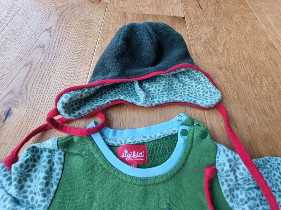 Sigikid Set Baumwolle Wendehose Pulli Mütze Winter 62 in Höchberg