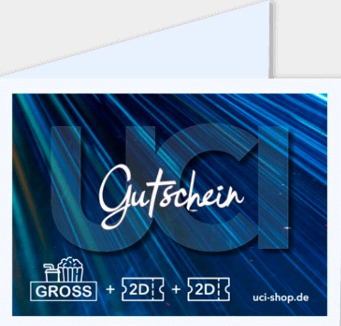 UCI Gutschein für 2x Tickets plus großes Menü Popcorn und Getränk in Berlin