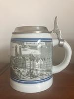 Hutschenreuther, Bierkrug mit Zinn,deckel, München, Souvenir Frankfurt am Main - Sachsenhausen Vorschau