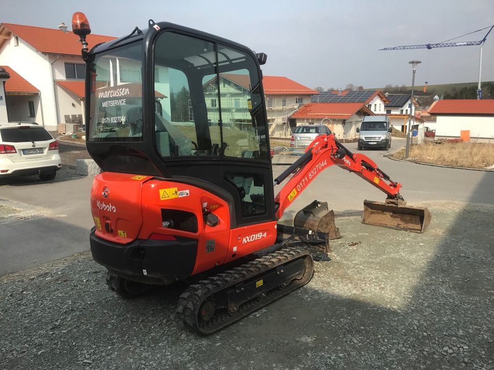 Minibagger zu vermieten Kubota KX19-4 1,9to Straubing Regensburg in Kirchroth